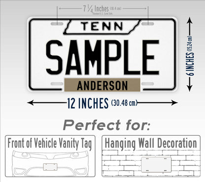 Custom Tennessee White-Black 1963 License Plate