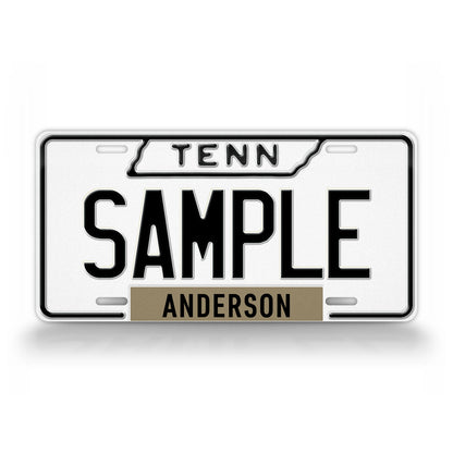 Custom Tennessee White-Black 1963 License Plate