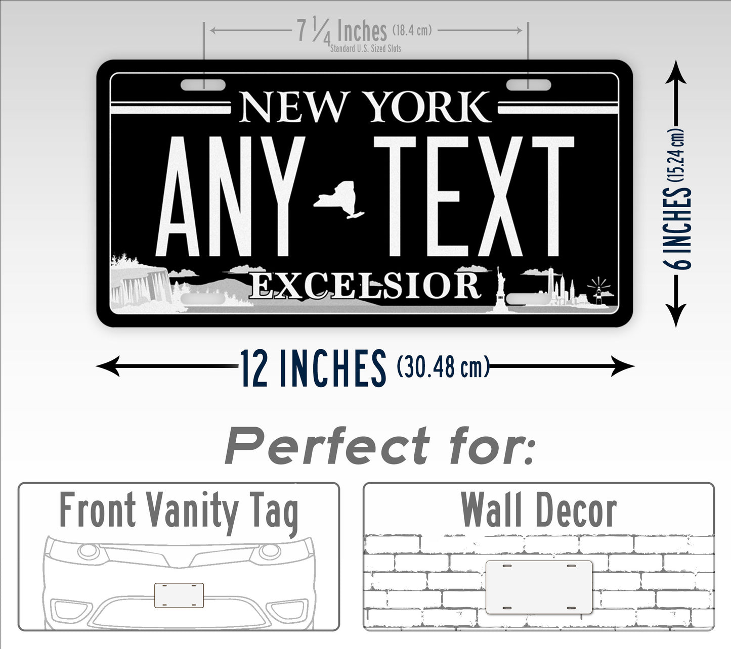 Personalized New York Blacked Out Excelsior Custom License Plate