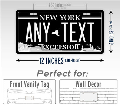 Personalized New York Blacked Out Excelsior Custom License Plate