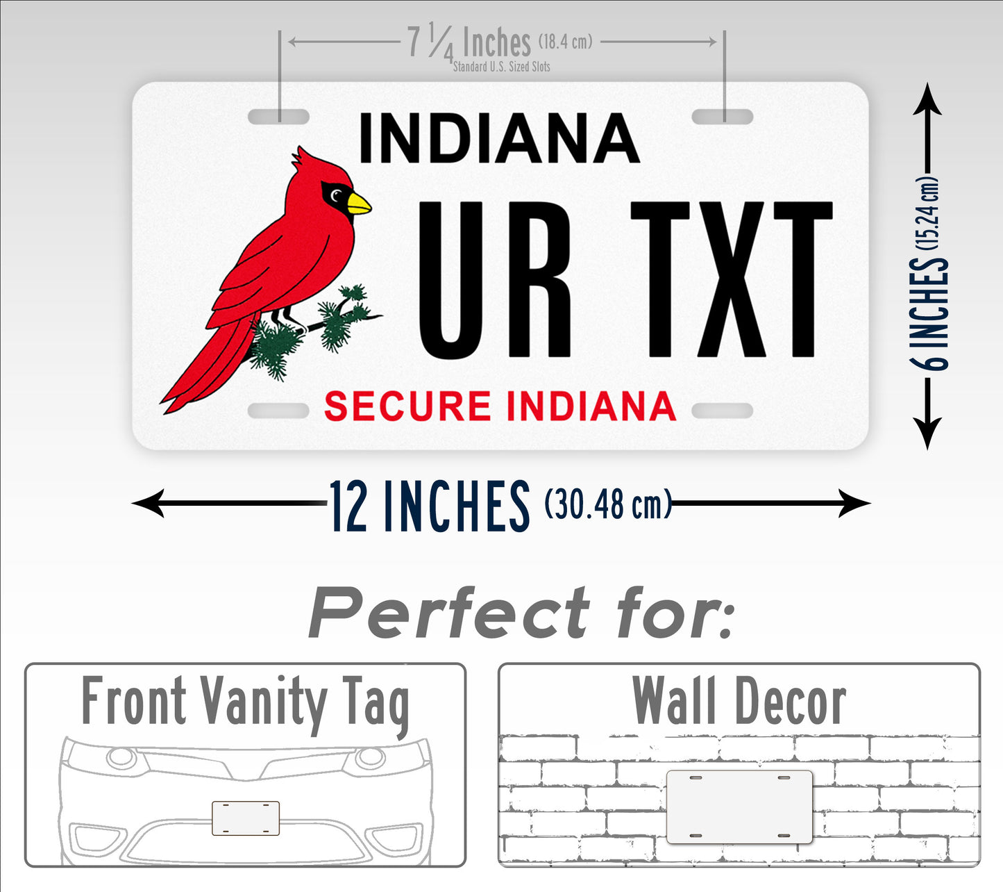 Custom Indiana Secure Indiana Cardinal Personalized License Plate