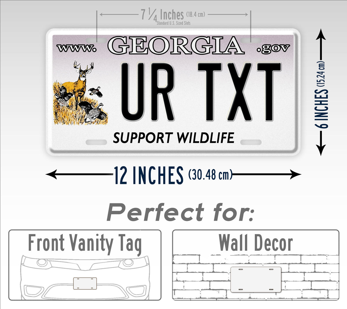 Personalized Georgia State "Support Wildlife" License Plate