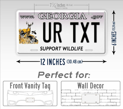 Personalized Georgia State "Support Wildlife" License Plate