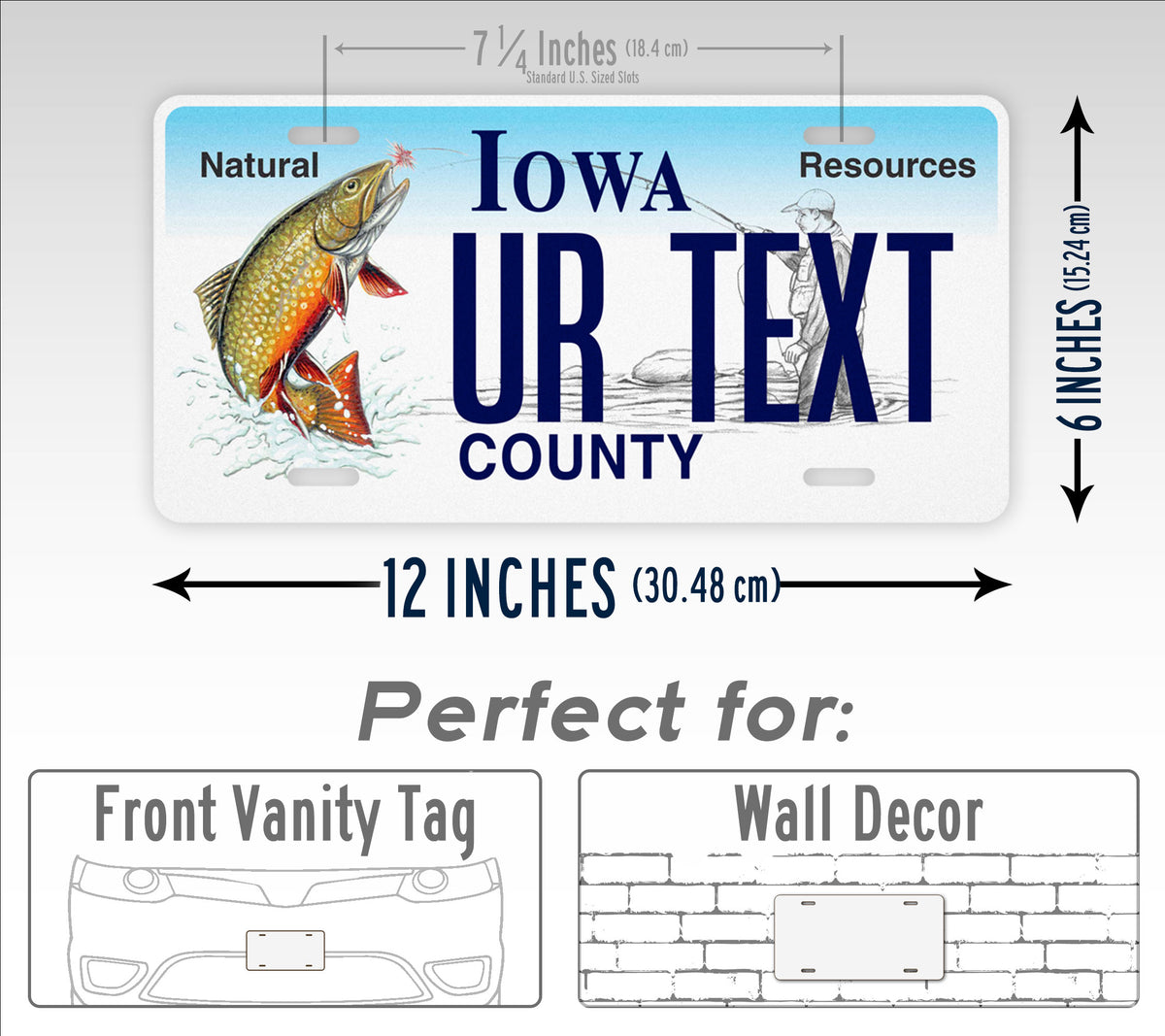 Personalized Iowa State Trout Natural Resources Custom License Plate