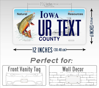 Personalized Iowa State Trout Natural Resources Custom License Plate