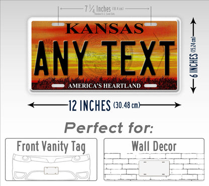 Custom Kansas America's Heartland License Plate