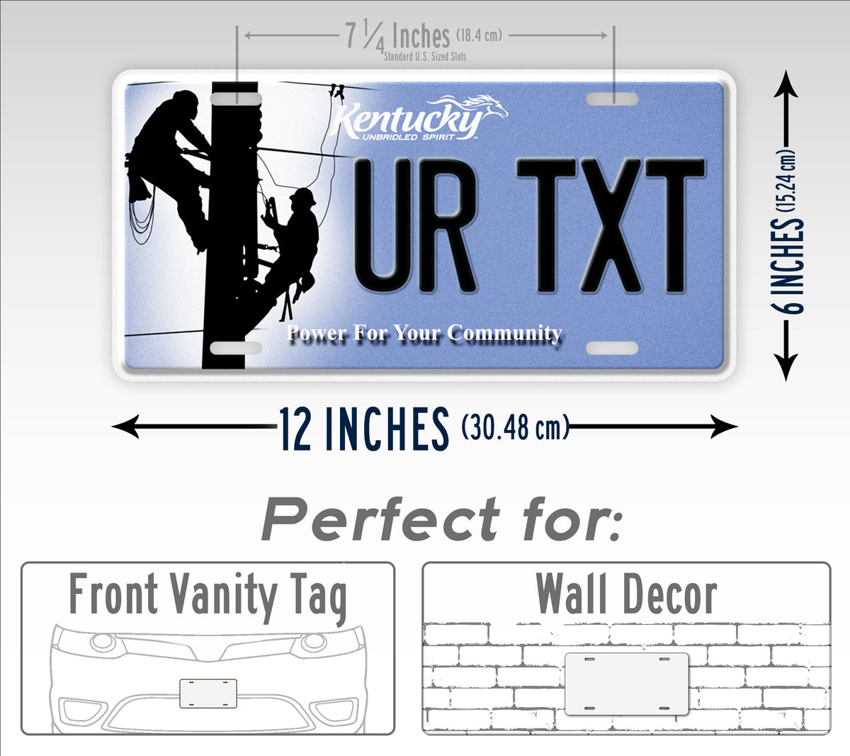 Custom Kentucky Linemen Power Your Community License Plate