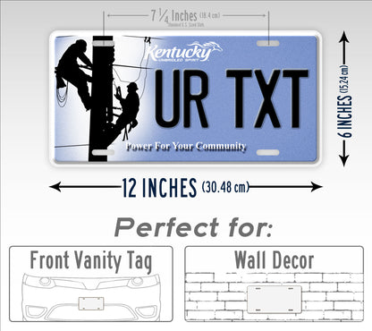Custom Kentucky Linemen Power Your Community License Plate
