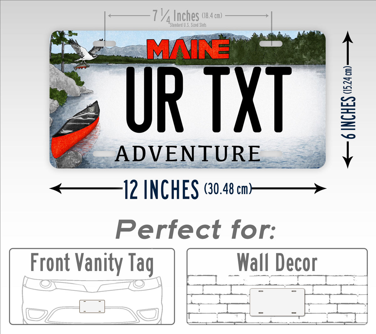Custom Maine "Adventure Outdoors" License Plate