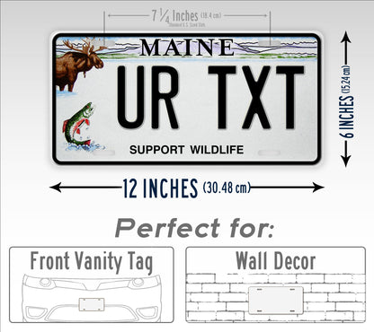 Custom Maine "Support Wildlife" License Plate