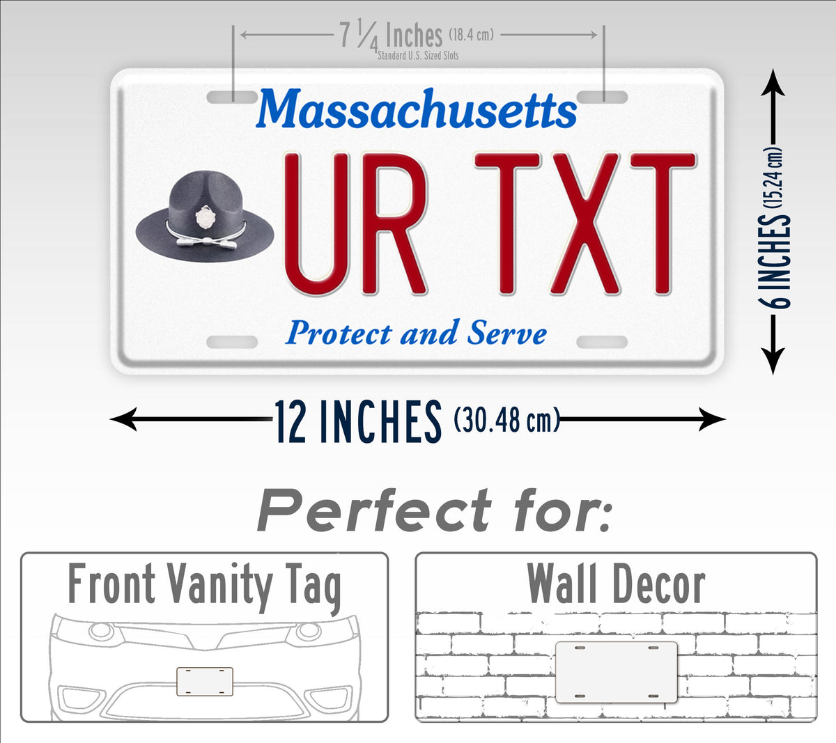Custom Massachusetts Protect and Serve License Plate