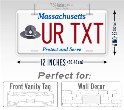 Custom Massachusetts Protect and Serve License Plate