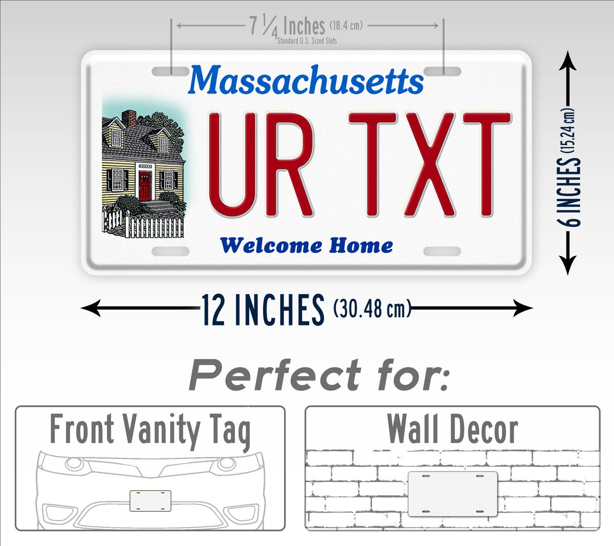 Custom Massachusetts Welcome Home License Plate