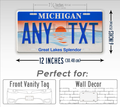 Michigan Great Lake Splendor State License Plate