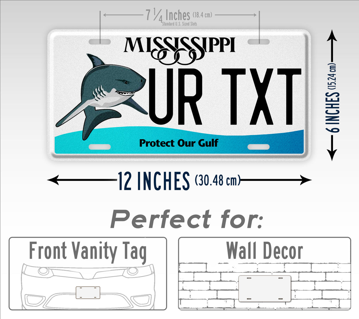 Personalized Mississippi State Protect Our Gulf Shark License Plate
