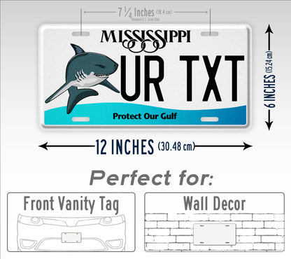 Personalized Mississippi State Protect Our Gulf Shark License Plate