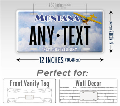 Custom Montana "Fly the Big Sky" State License Plate
