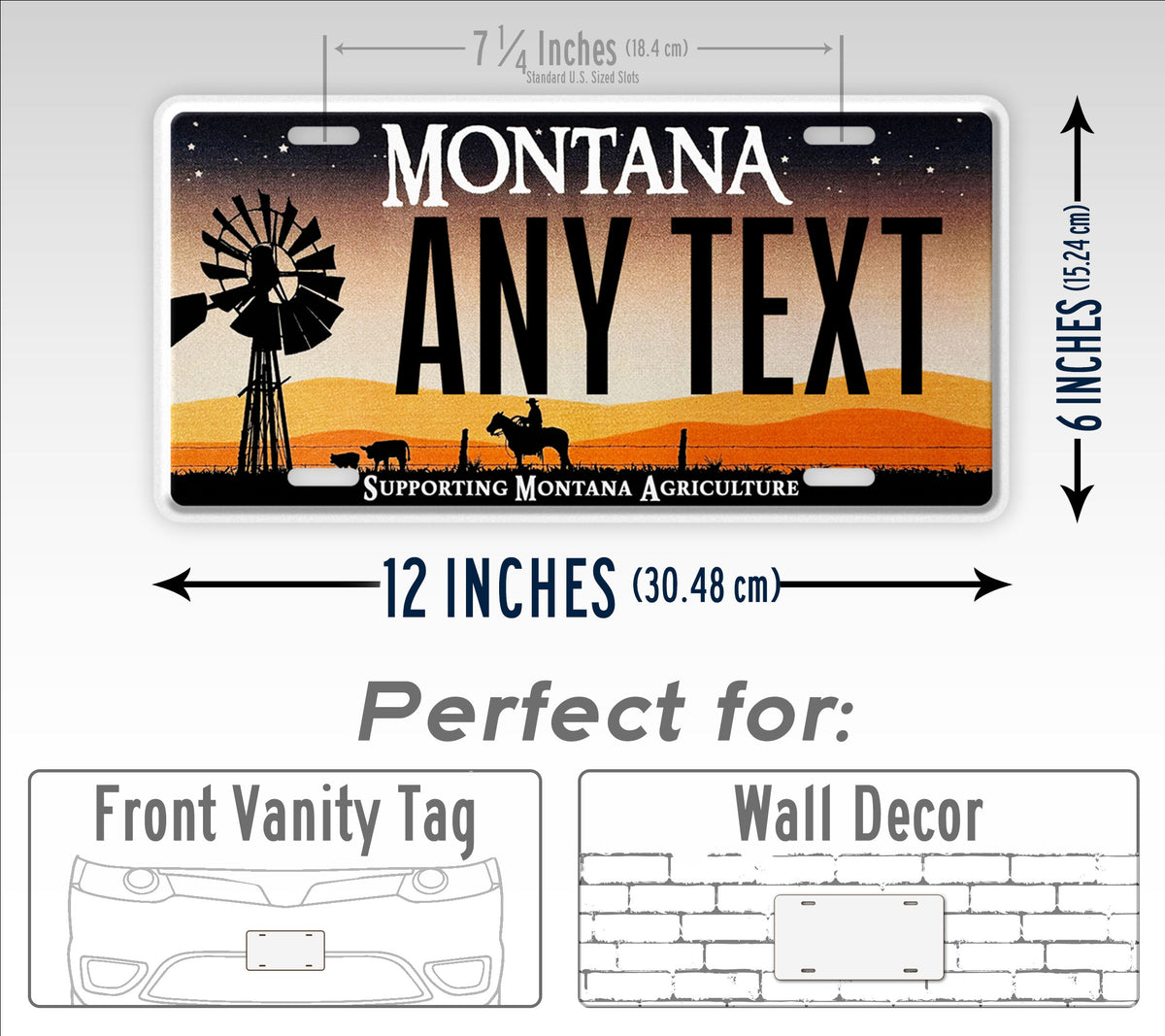 Custom Montana "Supporting Montana Agriculture" State License Plate