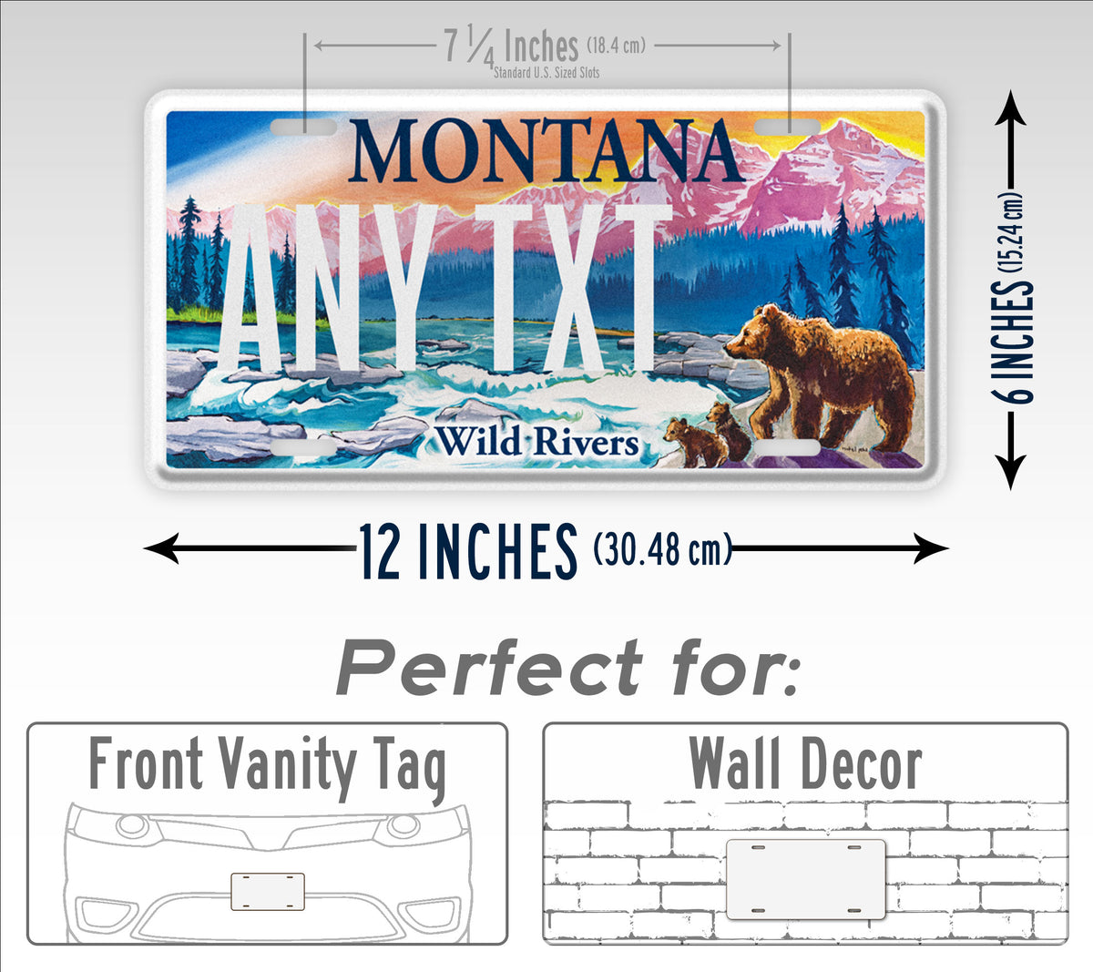 Custom Montana "Wild Rivers Bear" State 2016 License Plate