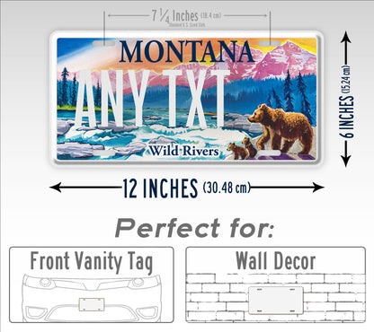 Custom Montana "Wild Rivers Bear" State 2016 License Plate