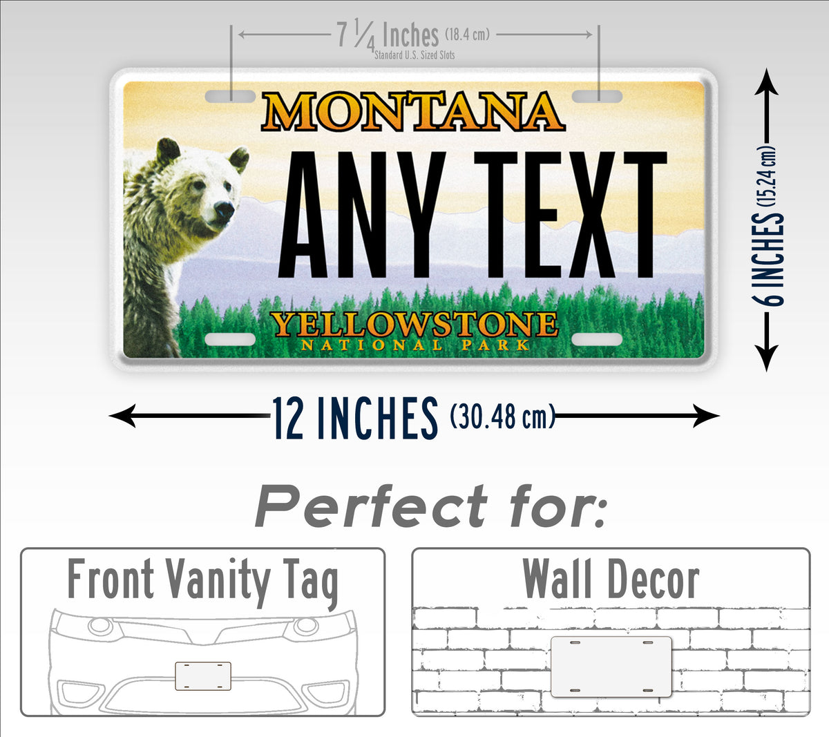 Custom Montana "Yellowstone National Park" State License Plate