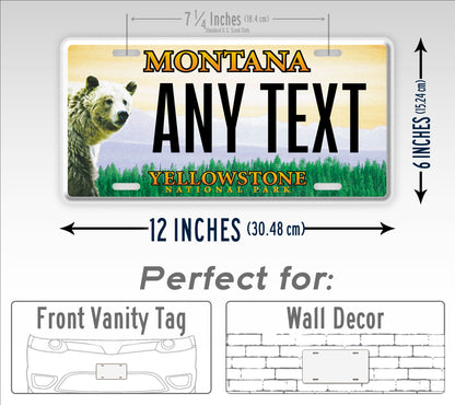 Custom Montana "Yellowstone National Park" State License Plate