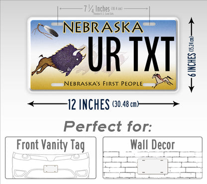 Custom Nebraska "Nebraska's First People" 2018 License Plate