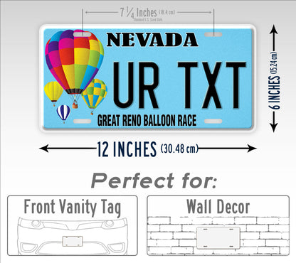 Custom Nevada Great Reno Balloon Race 2017 License Plate