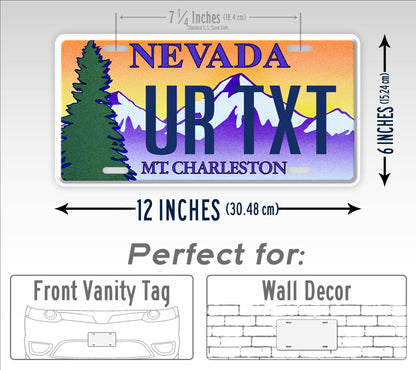 Custom Nevada Mt Charleston 1999 License Plate