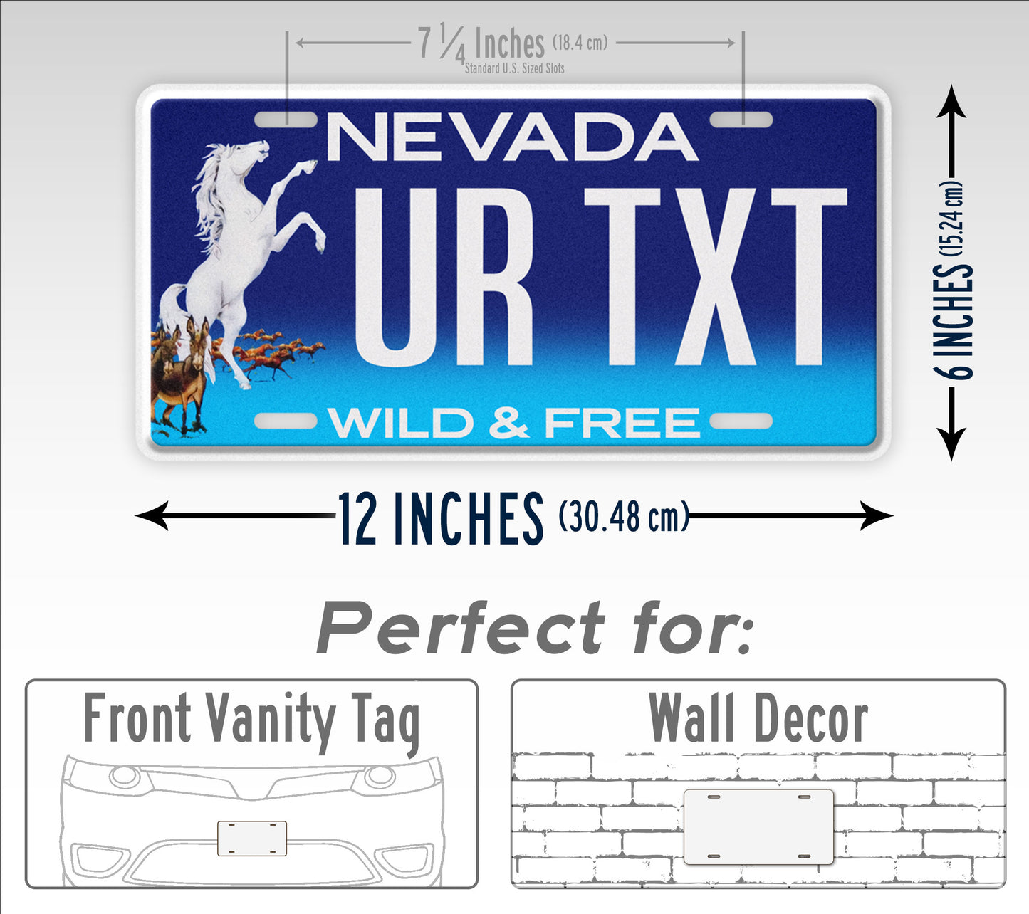 Custom Nevada Wild and Free Horse 2007 License Plate