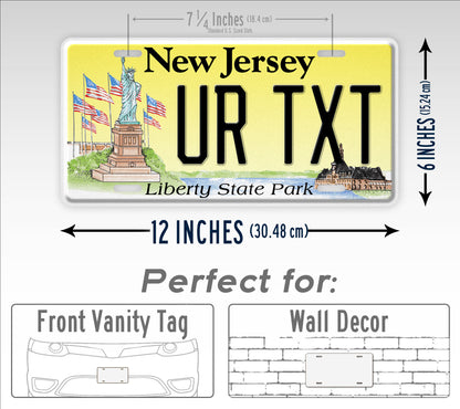 Custom New Jersey Liberty State Park 1999 License Plate