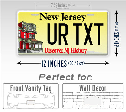 Custom New Jersey Discover NJ History Heritage 1998 License Plate