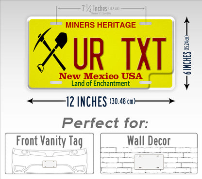 Custom New Mexico Miners Heritage 2023 License Plate