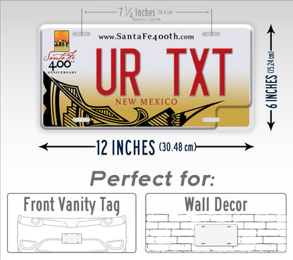 Custom New Mexico Sta Fe 400th Anniversary 2009 License Plate