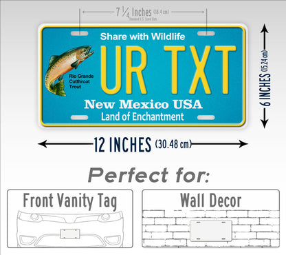 Custom New Mexico Share with Wildlife Cutthroat Trout Fish 2017 License Plate