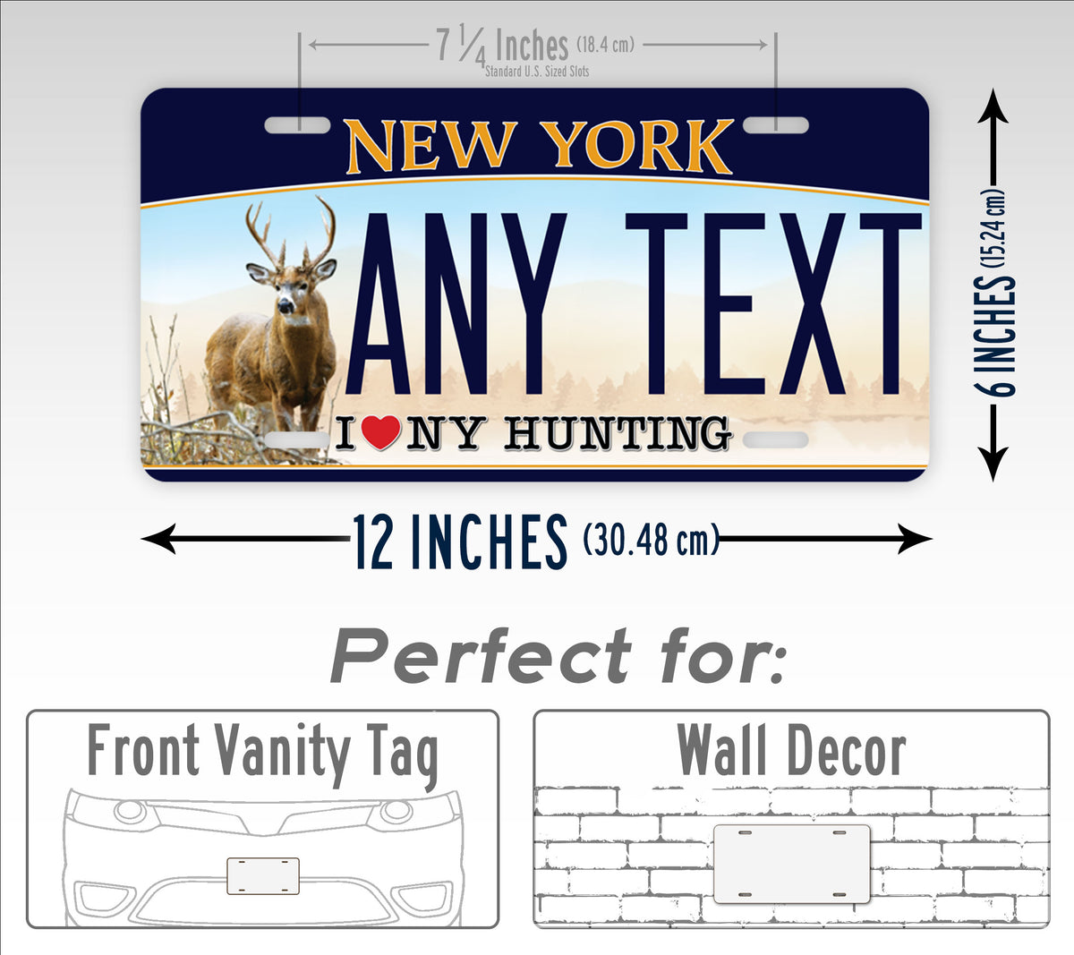 Personalized New York "I Love Hunting" 2014 Custom License Plate