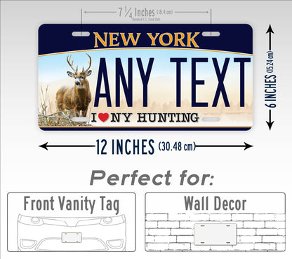 Personalized New York "I Love Hunting" 2014 Custom License Plate