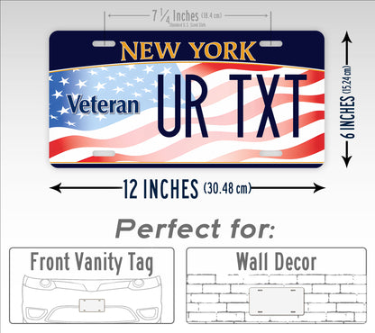 New York Veteran American Flag 2011 License Plate