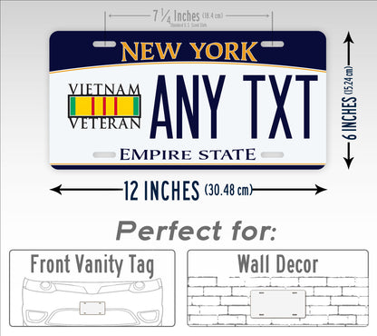 New York Vietnam Veteran Custom License Plate