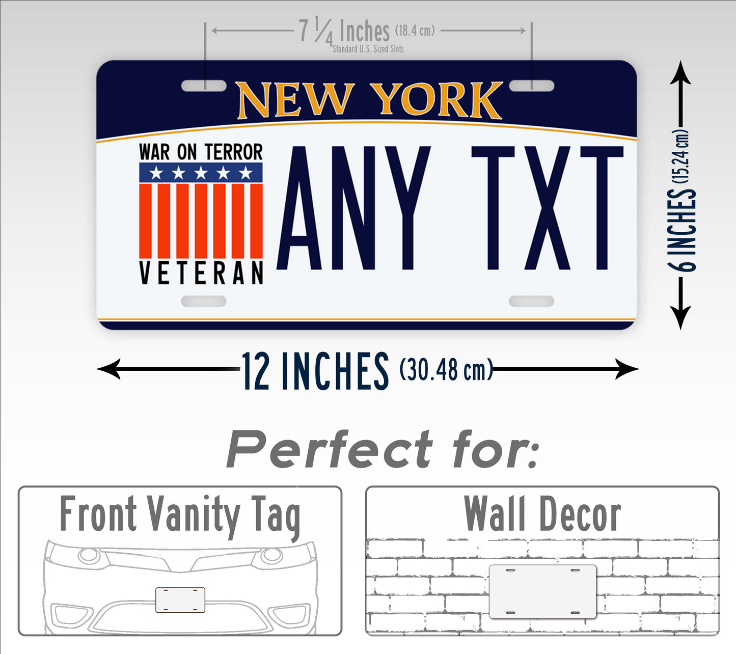 New York War on Terror Veteran Replica License Plate