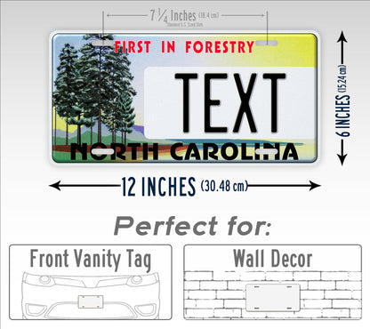 Custom North Carolina First in Forestry 2001 License Plate