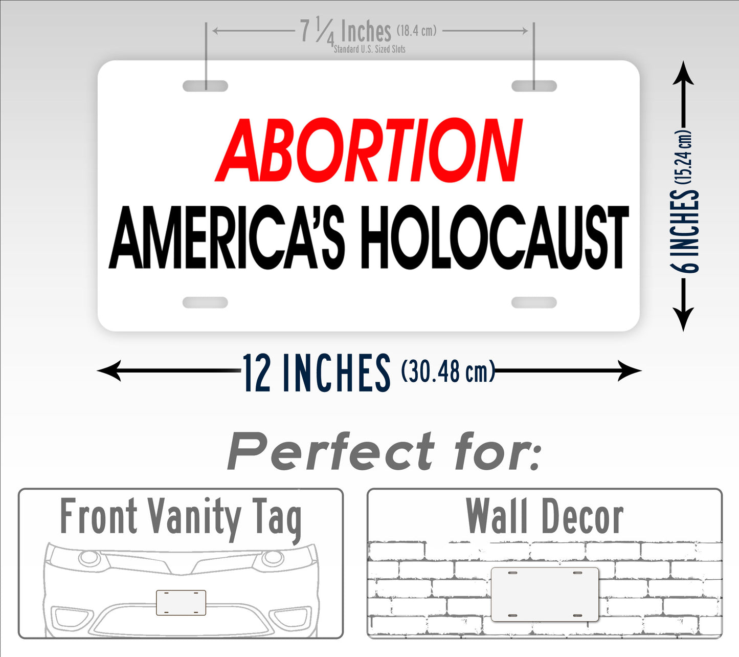 Abortion America's Holocaust Pro life License Plate