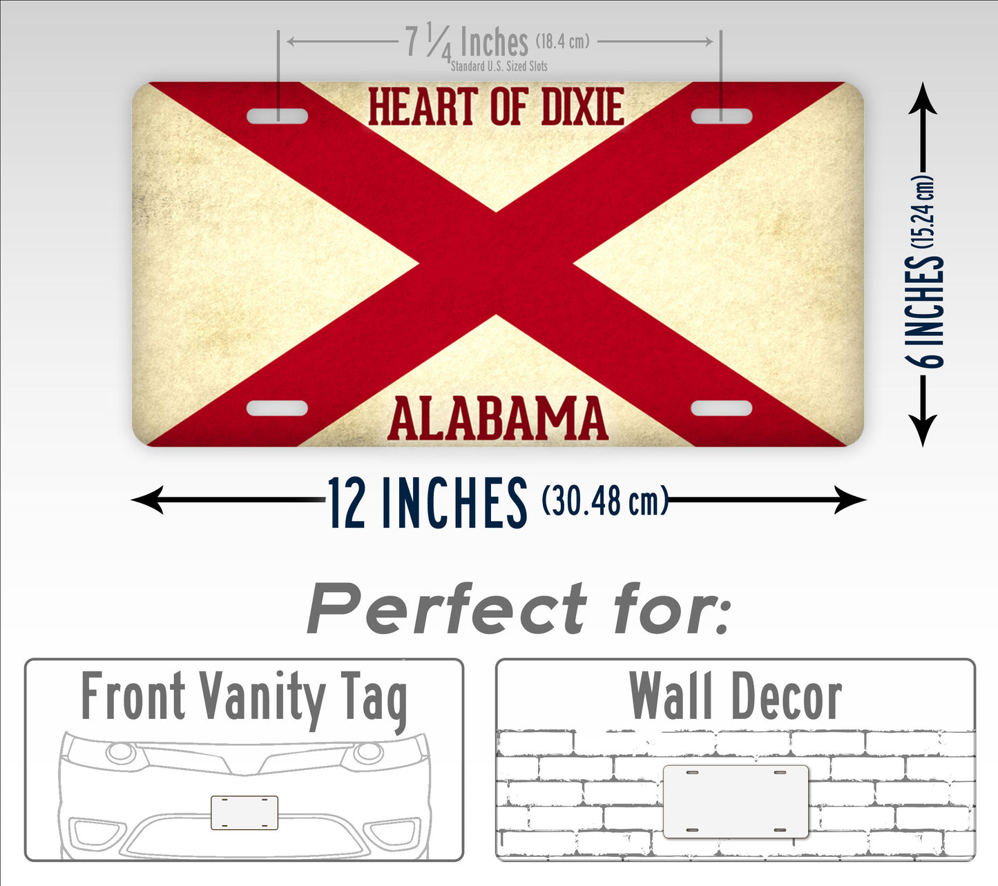 Alabama Flag Heart Of Dixie License Plate