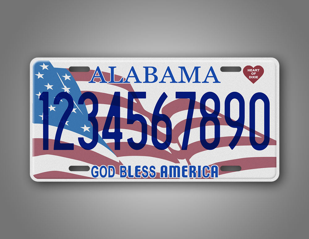 Novelty Alabama God Bless America Custom 6x12 License Plate