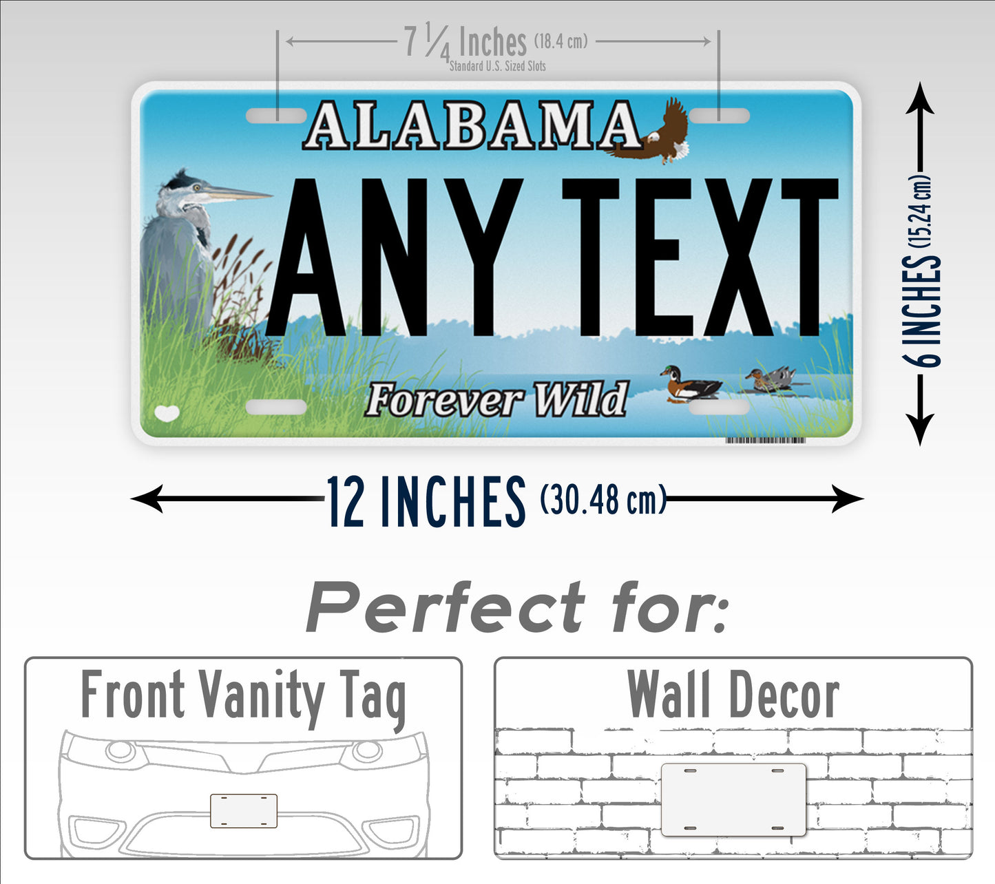 Personalized Alabama Forever Wild Optional State License Plate