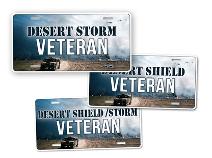 Desert Shield and Storm Veteran License Plate