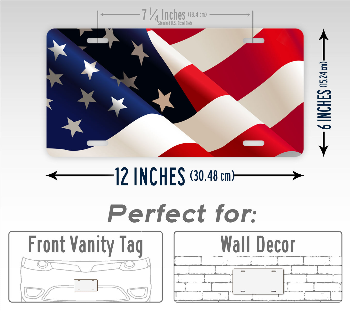 Patriotic American Flag License Plate