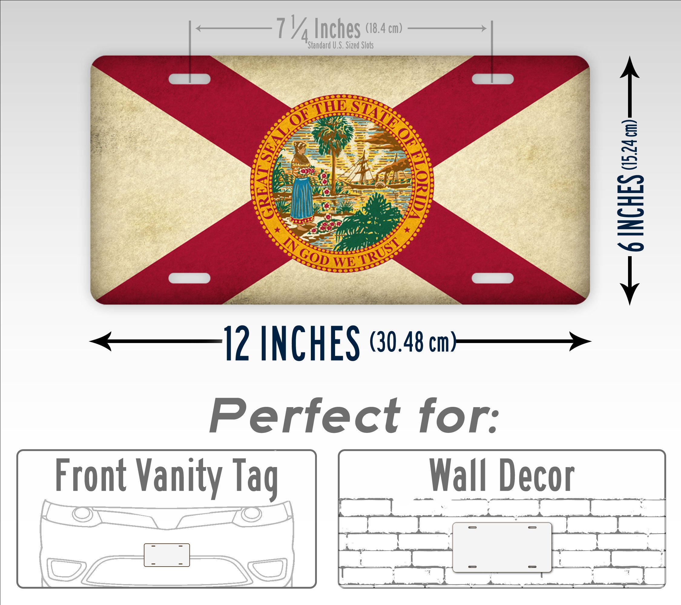 Americana Style Florida Flag License Plate