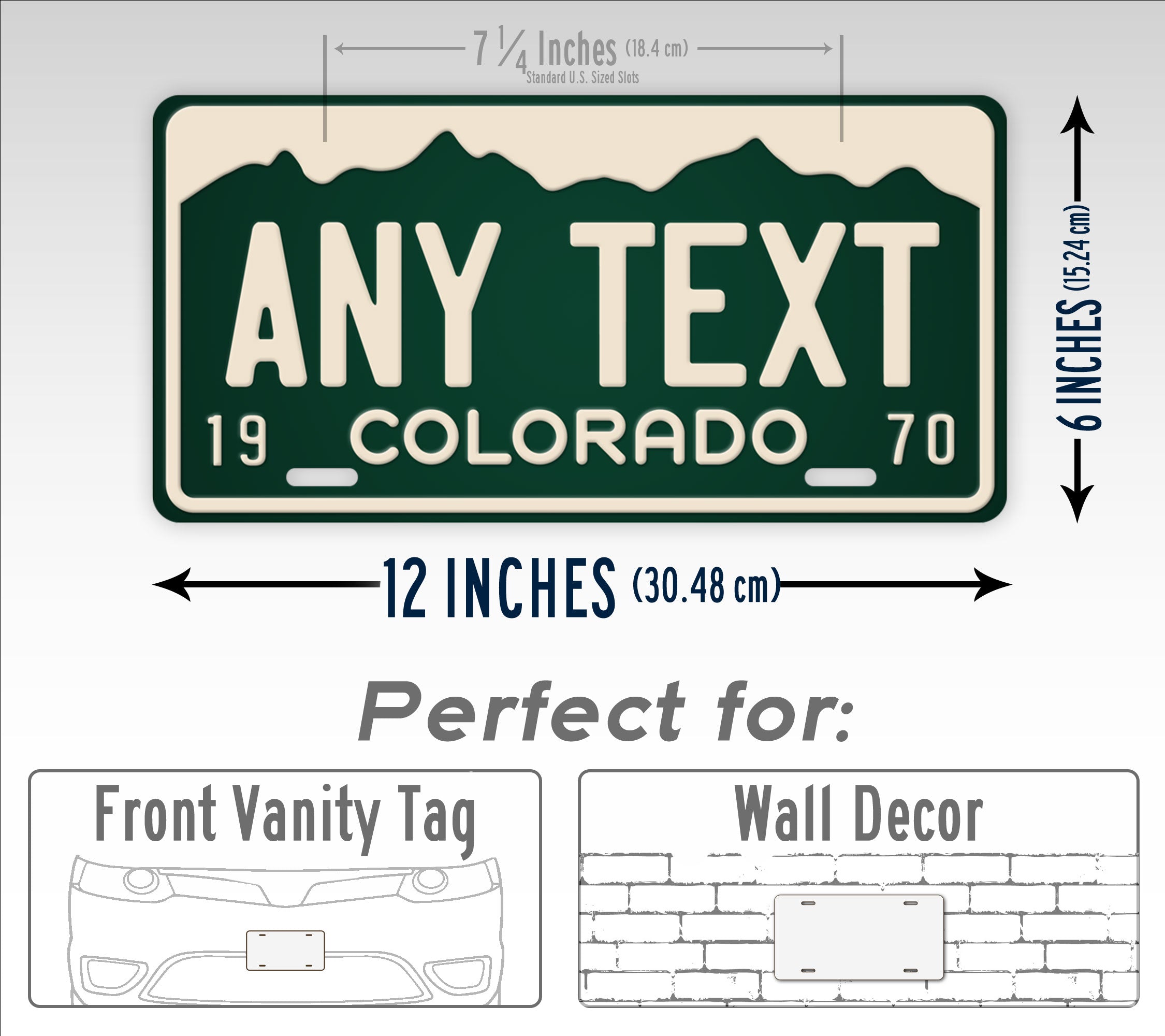 Vintage Custom Colorado Green Mountains License Plate