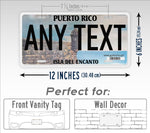 Personalized Puerto Rico Isla Del Encanto Custom License Plate